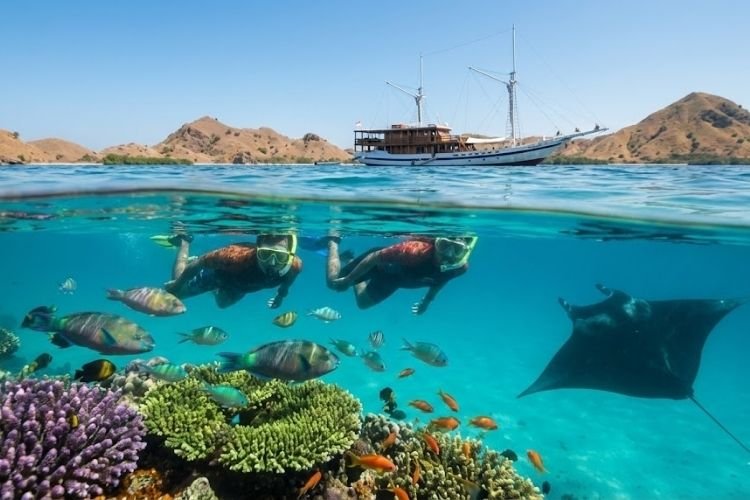 snorkeling di manta ray komodo